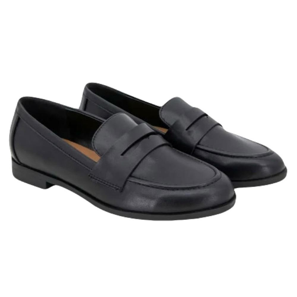Kensie Ladies Penny Black Loafers - Picture 1 of 6